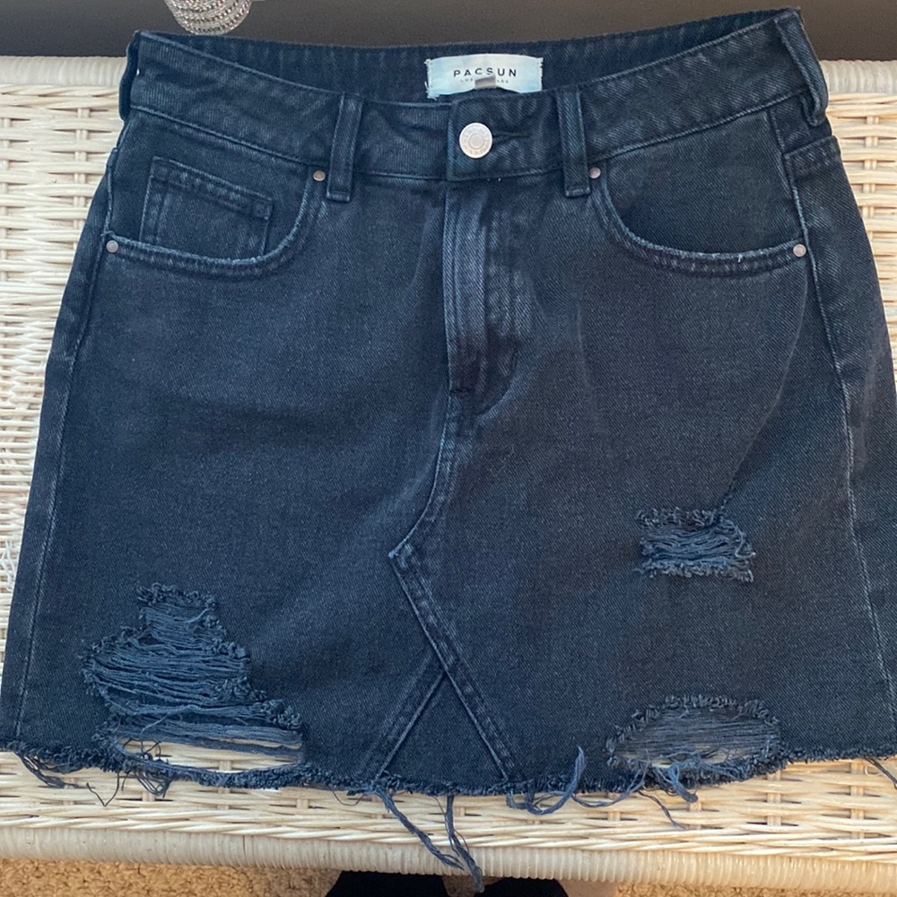 Black Denim Skirt